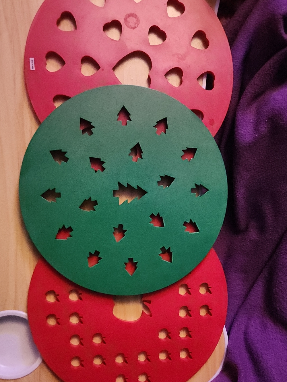 Vintage 3 Pie Top Crust Cutter Lot Apple Heart Christmas Tree